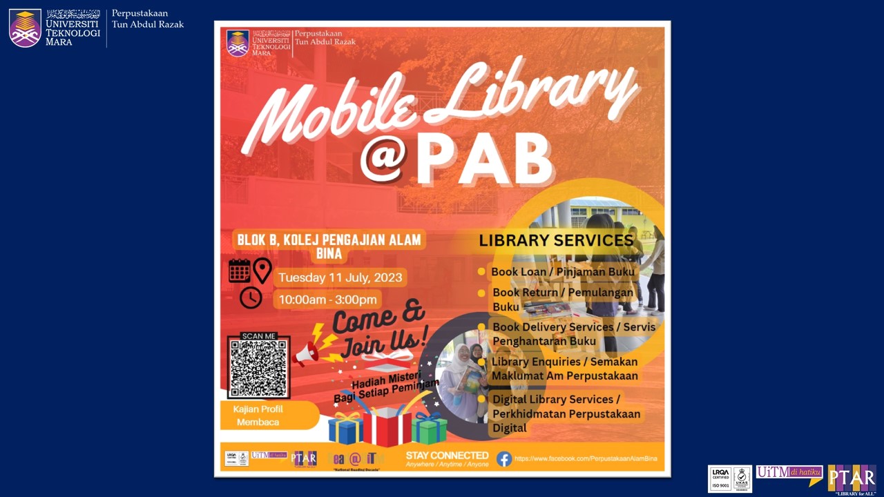 MOBILE LIBRARY @ PAB Di Blok B, Pusat Pengajian Alam Bina